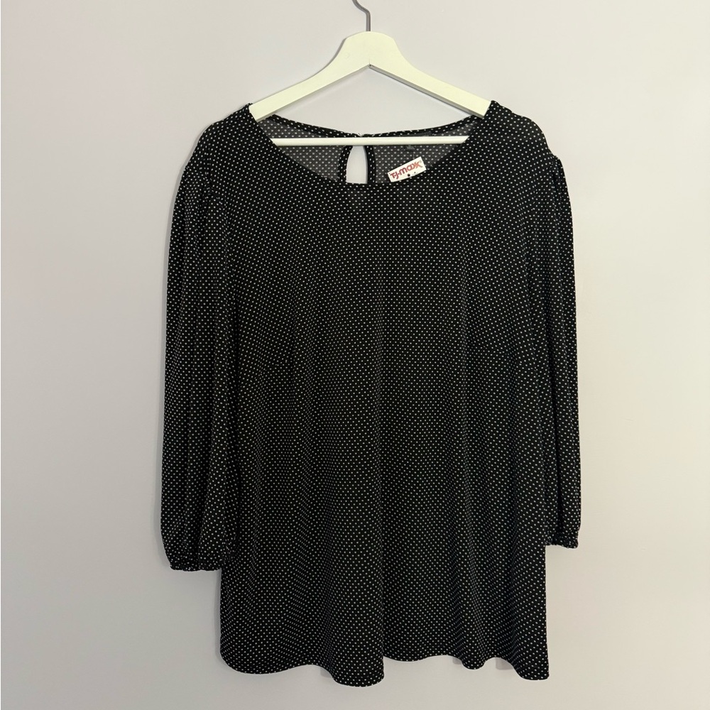 ❗️MOVING SALE❗️ Adrianna Papell Black Polka Dot Blouse (1X)